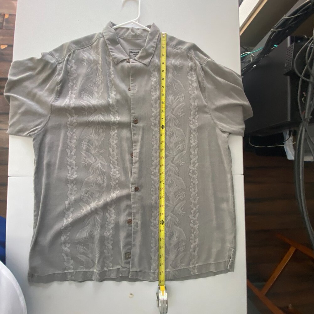 Tommy Bahama Shirt Mens XL Gray Short Sleeve Button Down Shirt - Picture 5 of 6